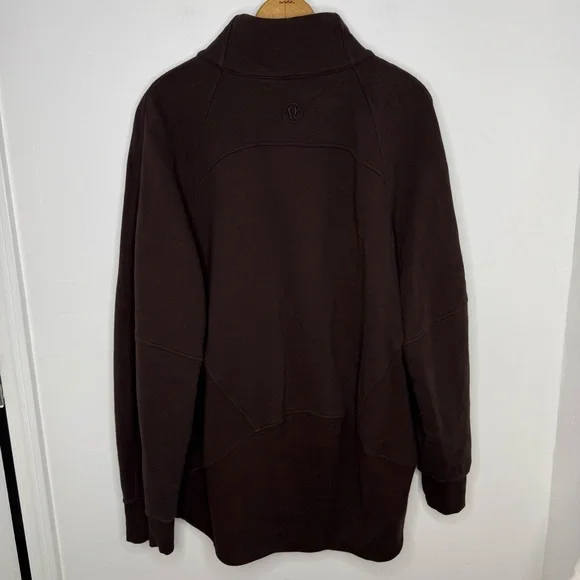 LULULEMON Espresso Scuba Oversized Funnel Neck Full Zip Sweatshirt - Picture 5 of 6